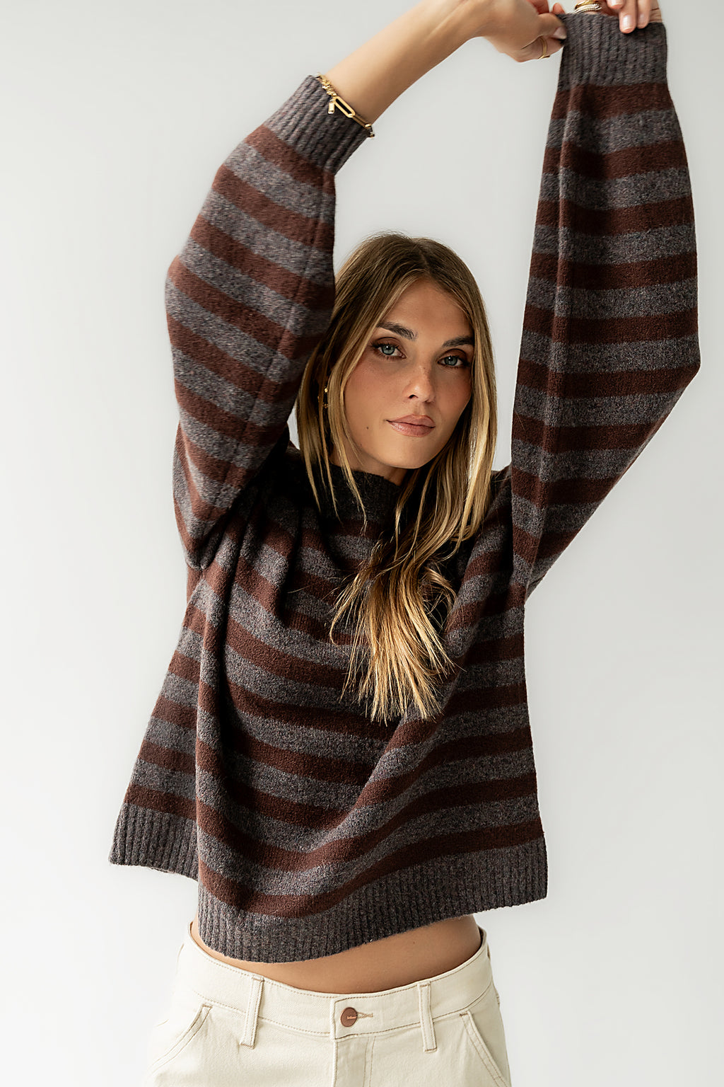 Josey Oversized Sweater in Red-Brown