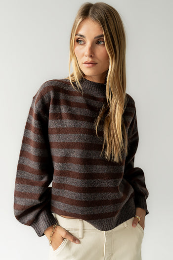 Josey Oversized Sweater in Red-Brown