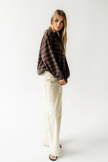 Josey Oversized Sweater in Red-Brown