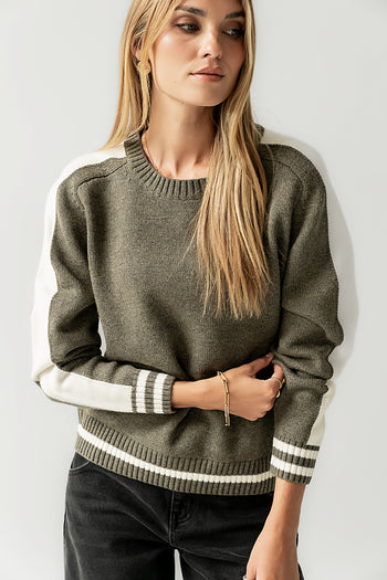 Jayce Striped Sweater in Green
