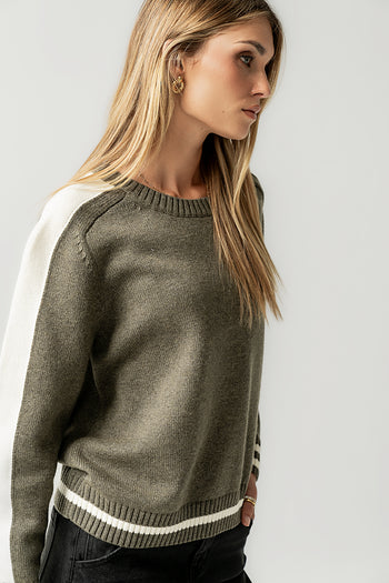 Jayce Striped Sweater in Green