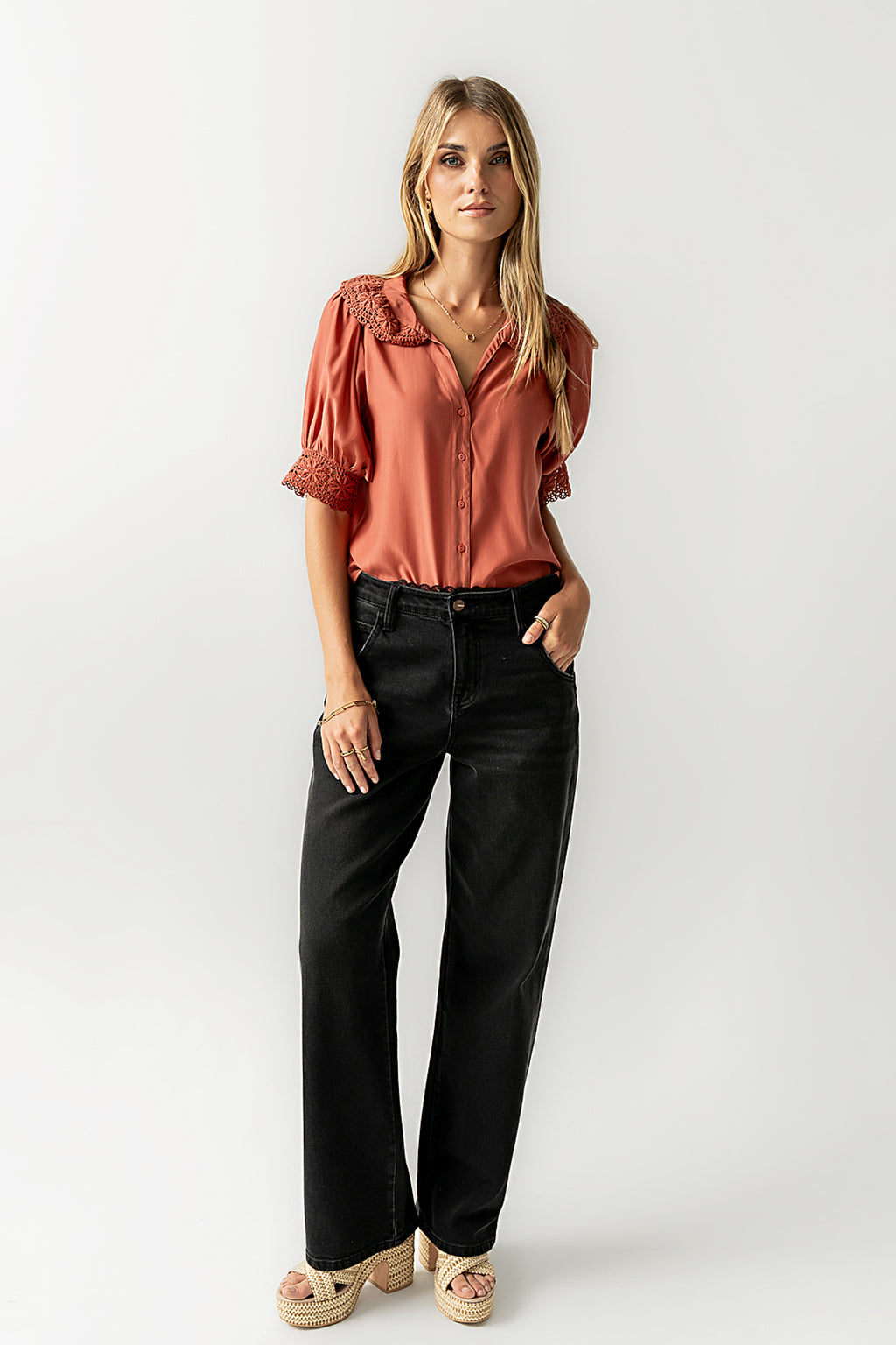 Zayne Button Up in Clay - FINAL SALE