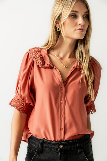 Zayne Button Up in Clay - FINAL SALE