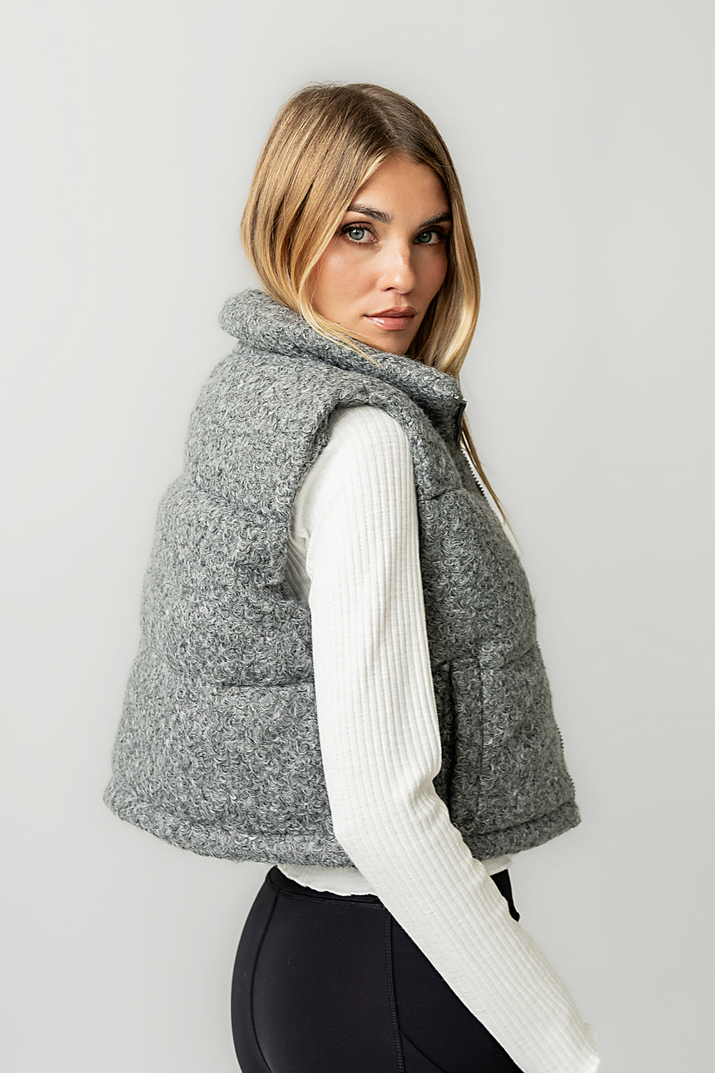 Nolan Puffer Vest in Grey - FINAL SALE