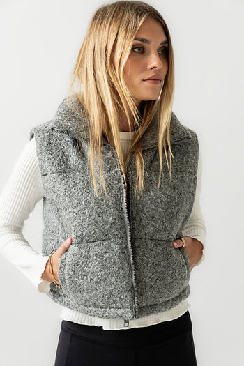 Nolan Puffer Vest in Grey - FINAL SALE