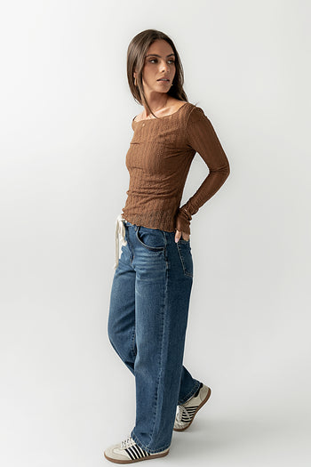Rachel Lace Top in Camel