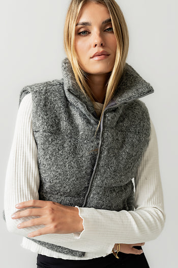 Nolan Puffer Vest in Grey - FINAL SALE