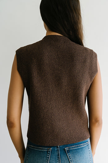 Brooks Knit Vest in Brown - FINAL SALE