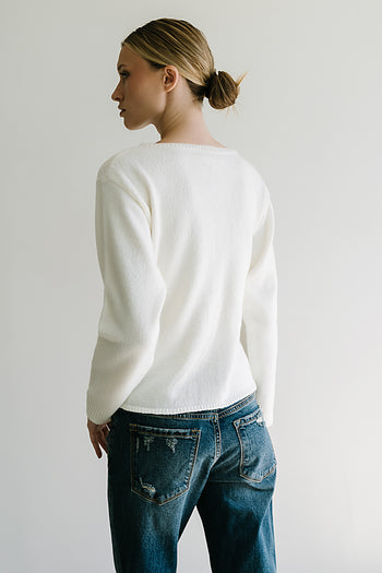 Jerzey Asymmetrical Sweater in Ivory - FINAL SALE