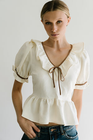 Jozie Contrast Blouse - FINAL SALE