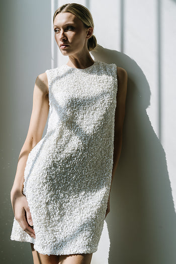 Bessie Sequin Mini Dress in Cream - FINAL SALE