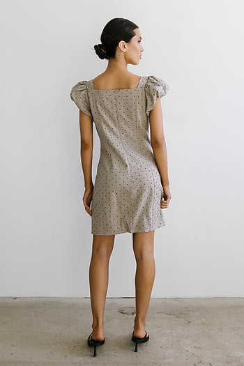 Joana Mini Dress in Taupe