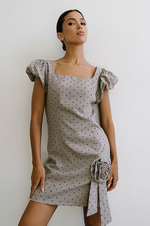 Joana Mini Dress in Taupe - FINAL SALE Joana Mini Dress in Taupe - FINAL SALE