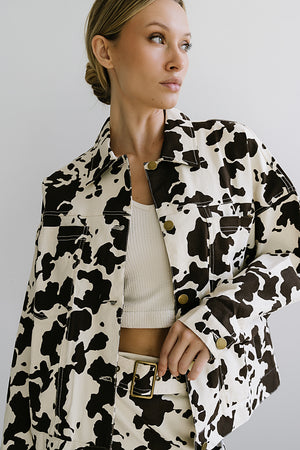 Tasha Cow Print Shacket - FINAL SALE
