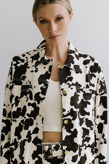 Tasha Cow Print Shacket