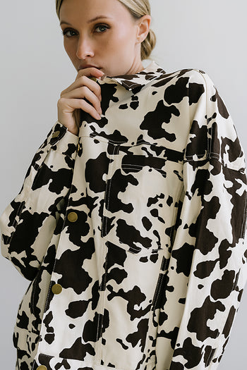 Tasha Cow Print Shacket