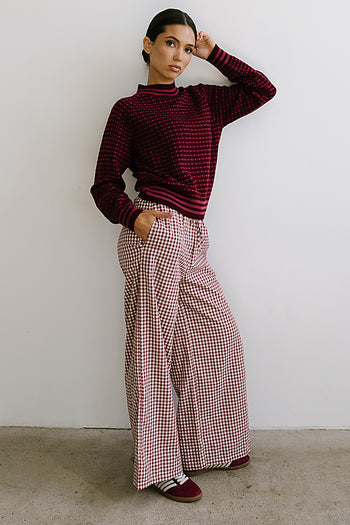 Monroe Knit Sweater in Burgundy - FINAL SALE