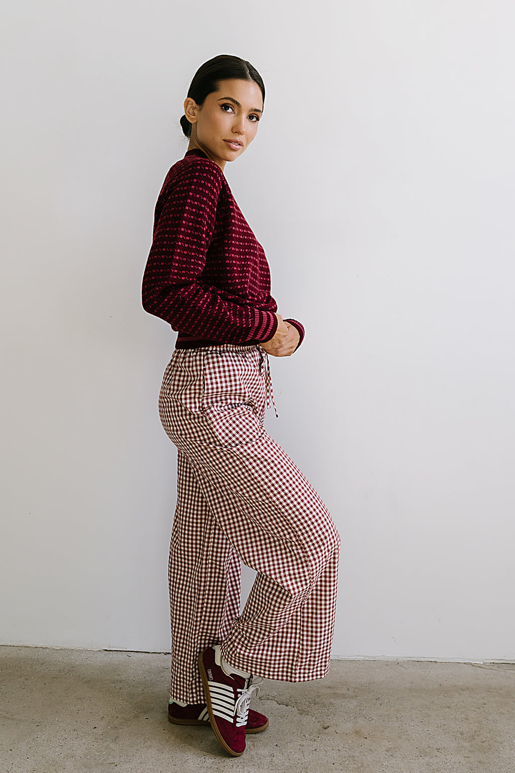 Monroe Knit Sweater in Burgundy - FINAL SALE