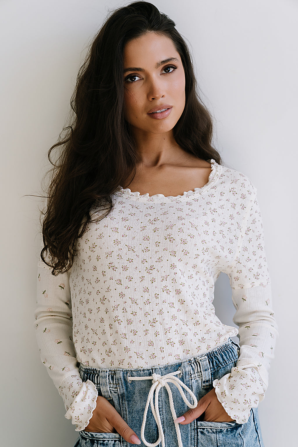 Mylo Floral Top in Blush