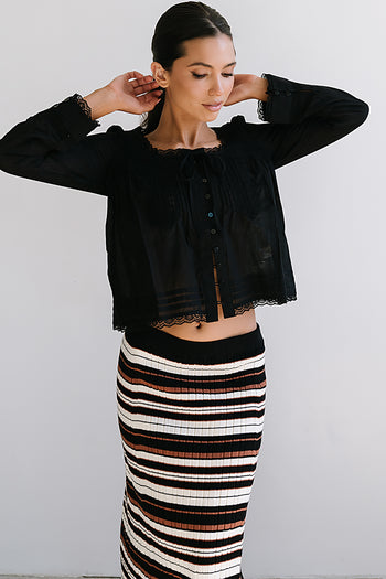 Taylor Sheer Blouse in Black