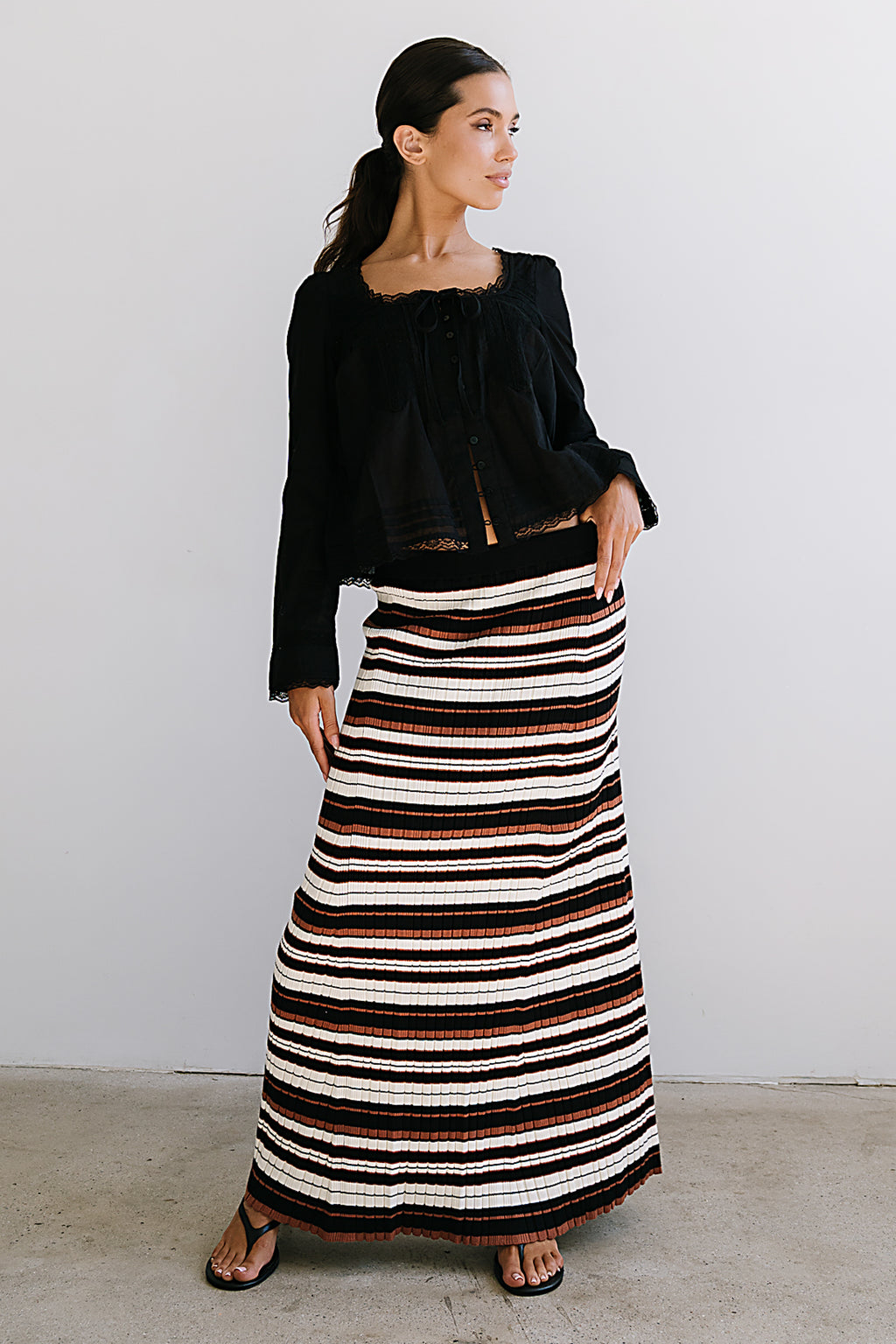 Taylor Sheer Blouse in Black