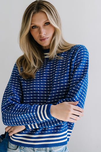 Monroe Knit Sweater in Blue - FINAL SALE