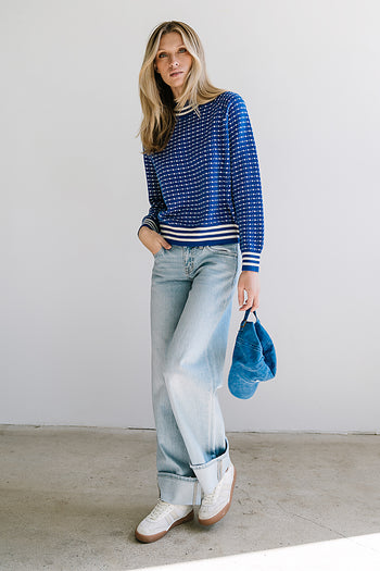Monroe Knit Sweater in Blue - FINAL SALE