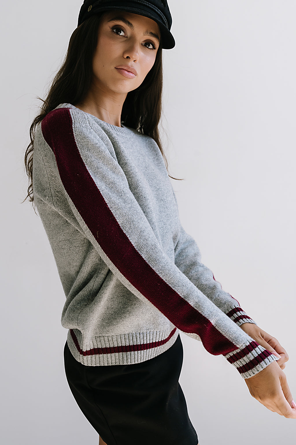 Jayce Striped Sweater in Grey - FINAL SALE