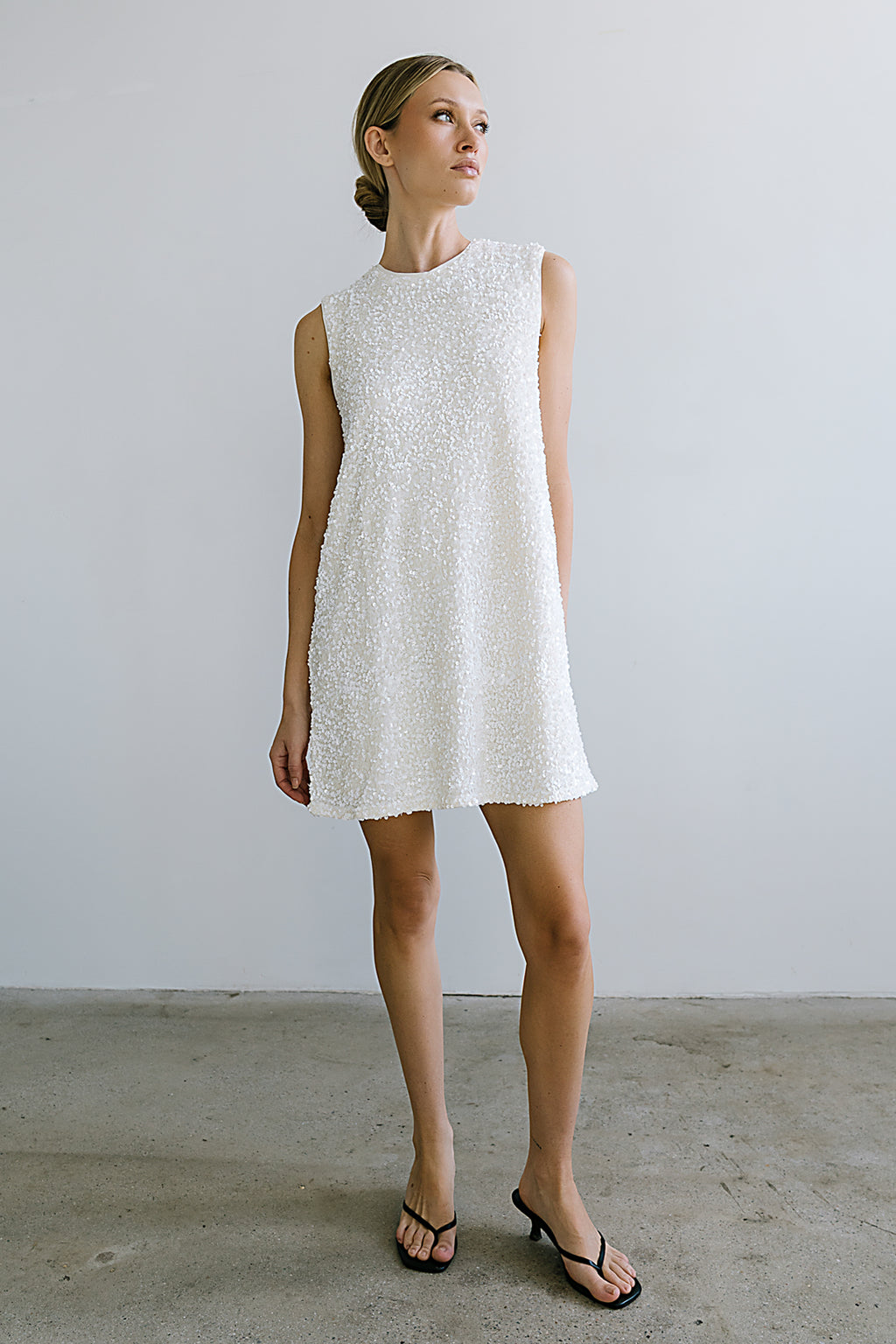 Bessie Sequin Mini Dress in Cream - FINAL SALE