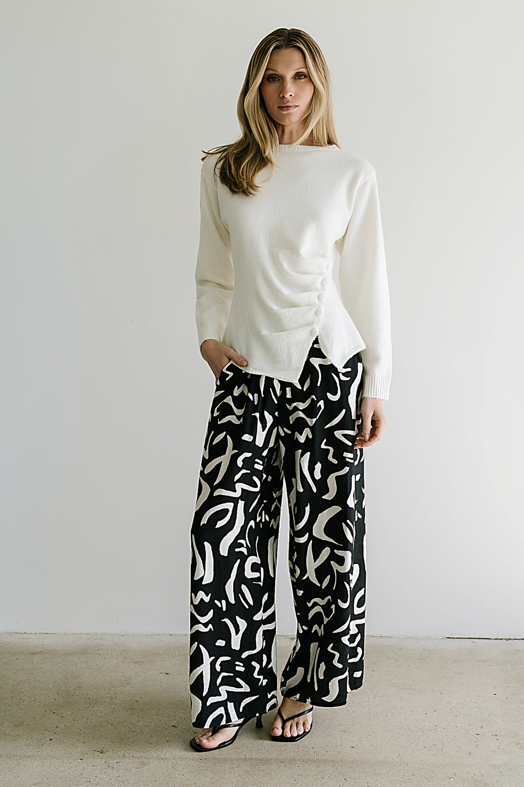 Jerzey Asymmetrical Sweater in Ivory - FINAL SALE