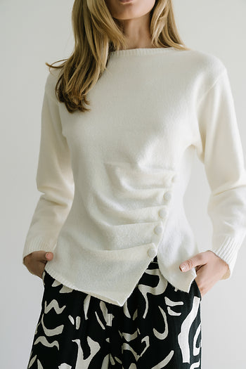 Jerzey Asymmetrical Sweater in Ivory - FINAL SALE