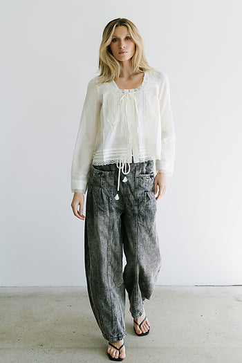 Taylor Sheer Blouse in Ivory - FINAL SALE
