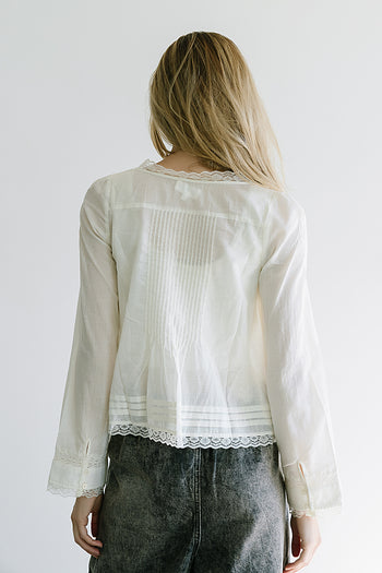 Taylor Sheer Blouse in Ivory - FINAL SALE