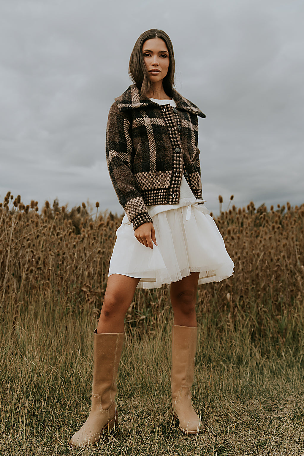 Bellise Baby Doll Sweater Dress in Ivory Bellise Baby Doll Sweater Dress in Ivory