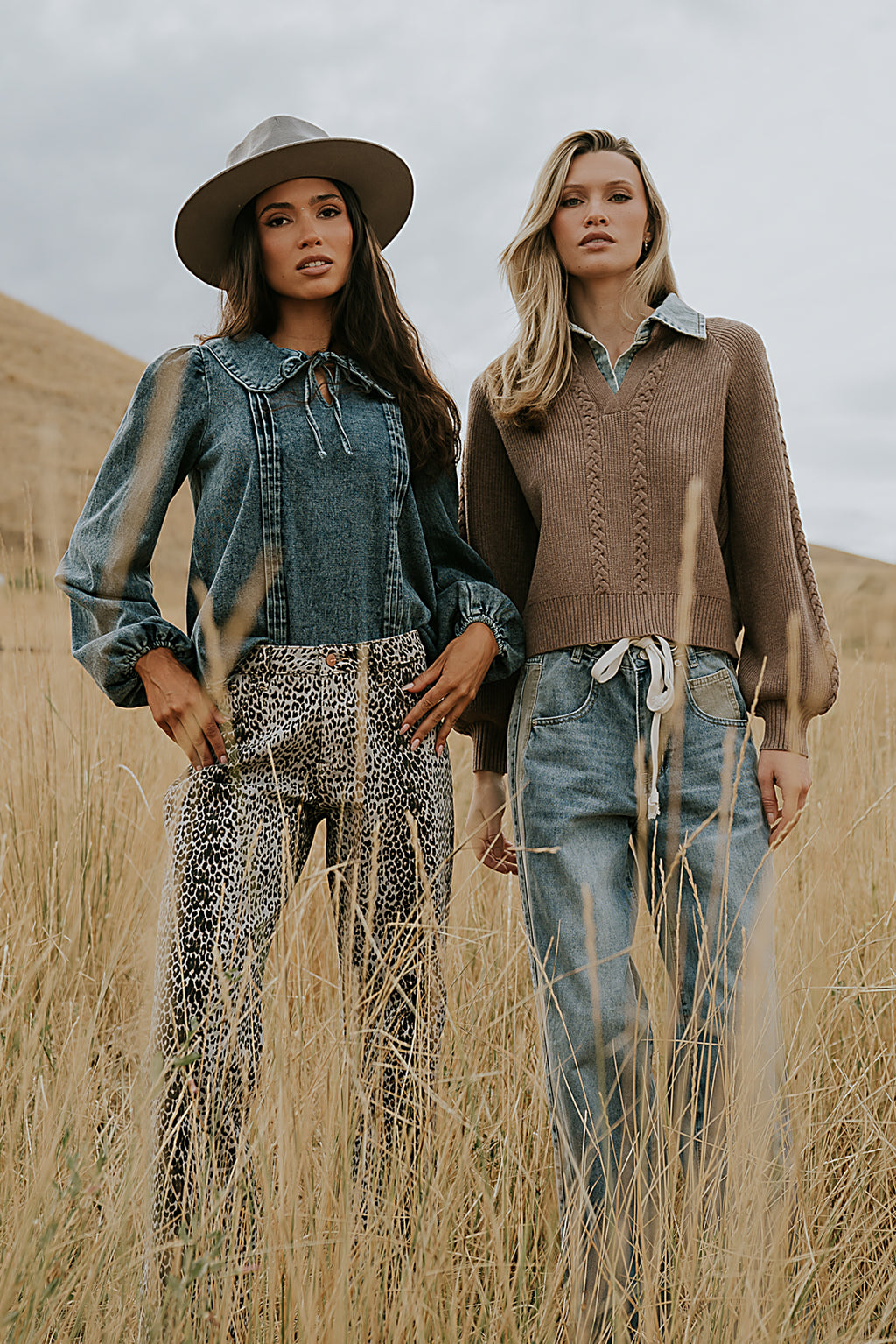 Monique Pleated Blouse in Indigo