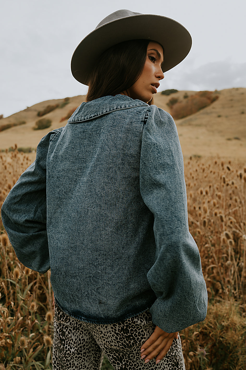 Monique Pleated Blouse in Indigo