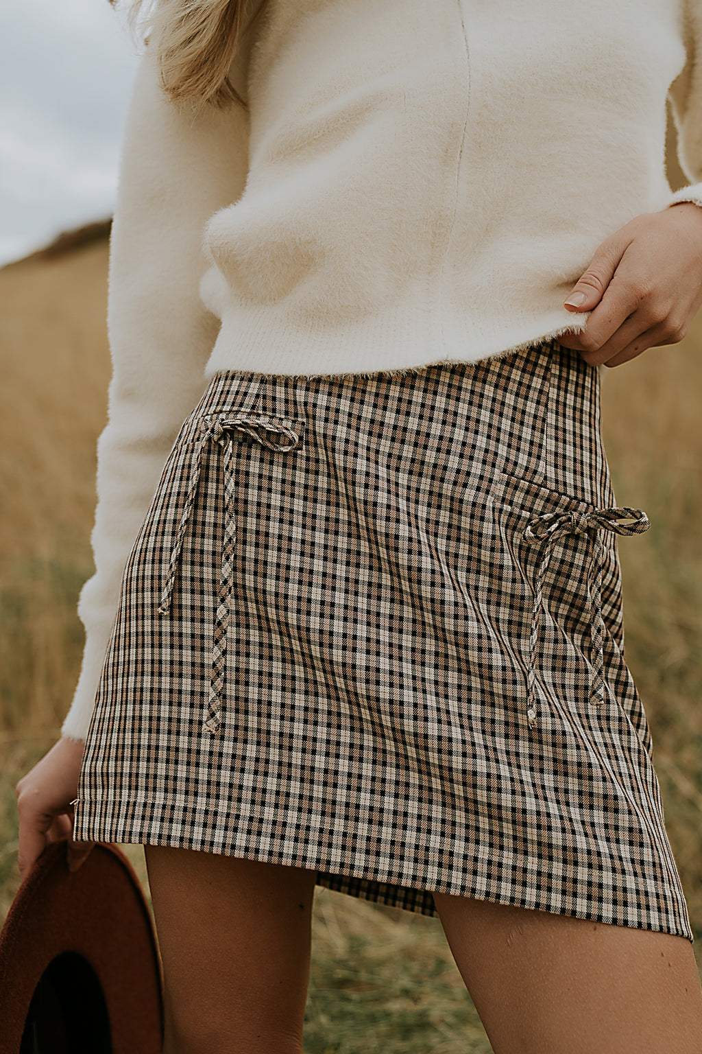 Oshen Plaid Mini Skirt