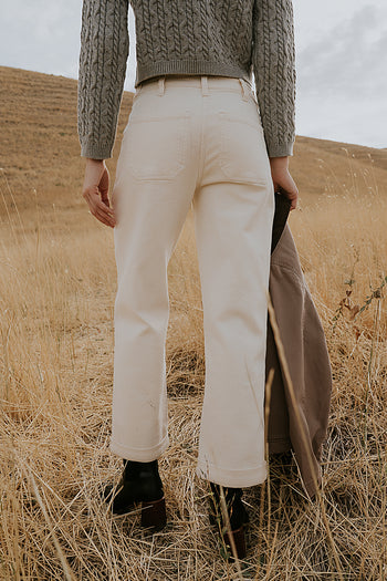 Amber Wide Leg Jeans in Cream