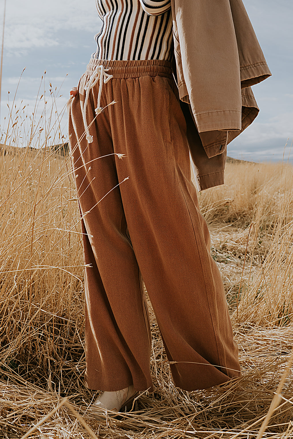 Nico Wide Leg Pants in Rust - FINAL SALE