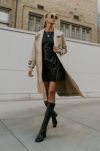 Xiomara Vegan Leather Mini Dress