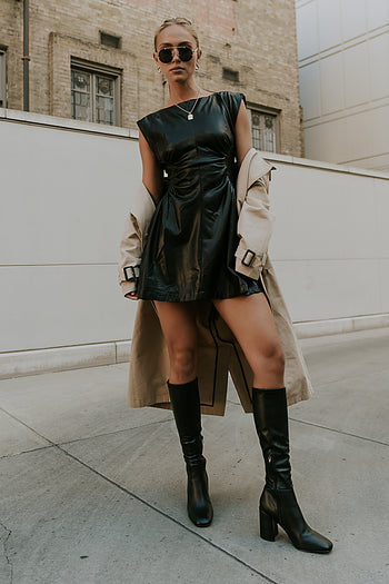 Xiomara Vegan Leather Mini Dress
