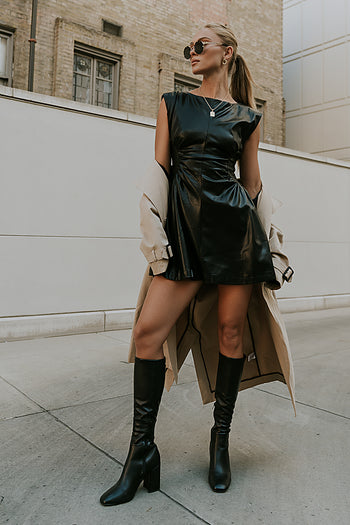 Xiomara Vegan Leather Mini Dress