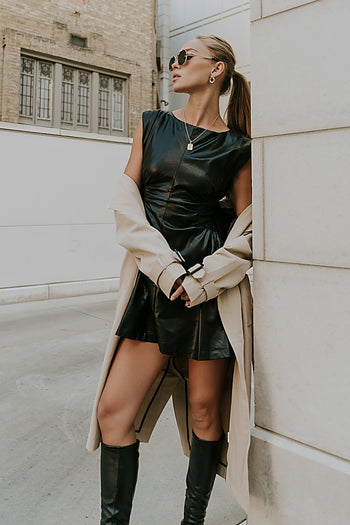Xiomara Vegan Leather Mini Dress
