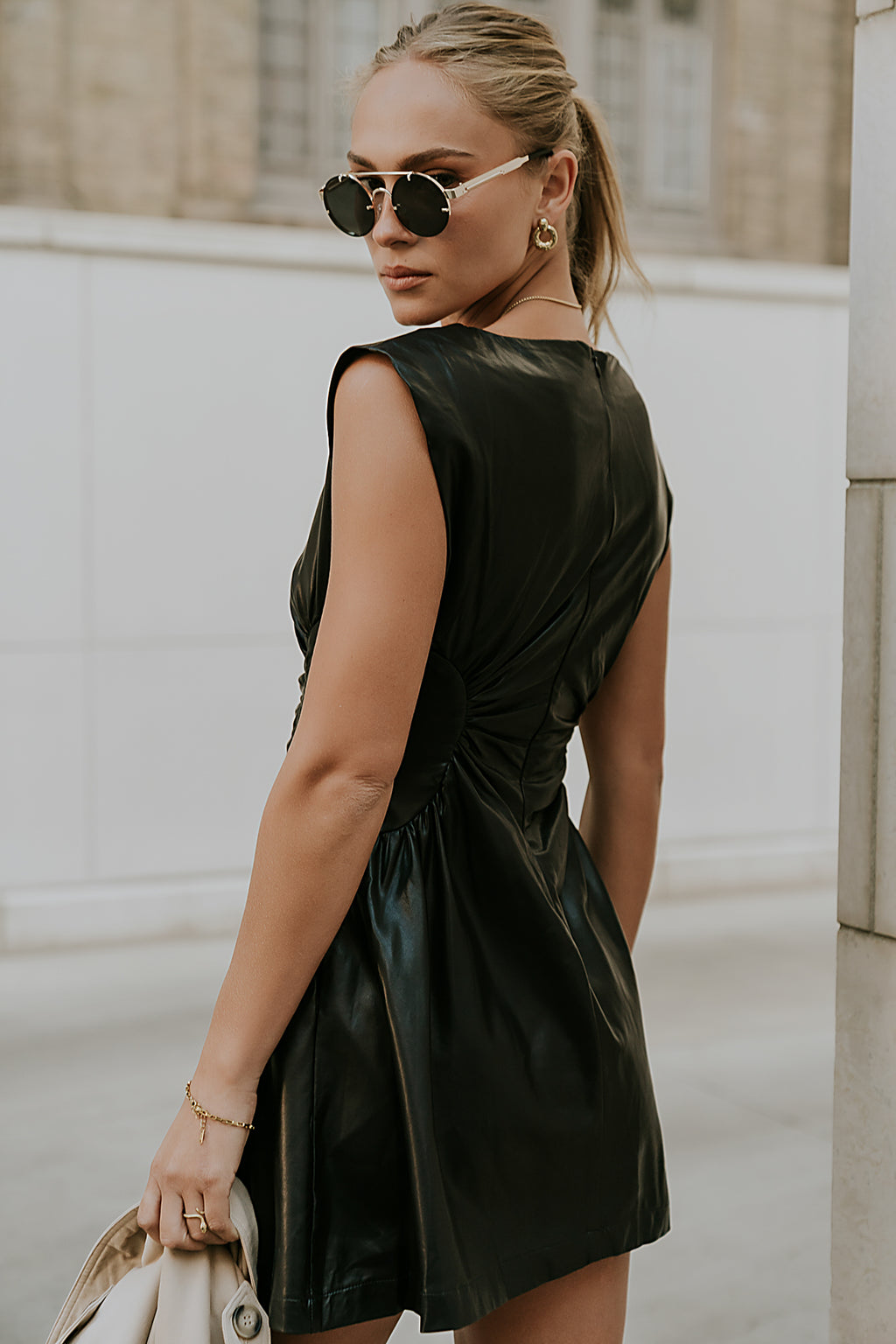 Xiomara Vegan Leather Mini Dress