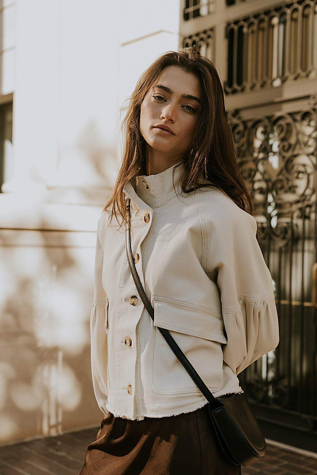 Sasha Denim Jacket in Cream