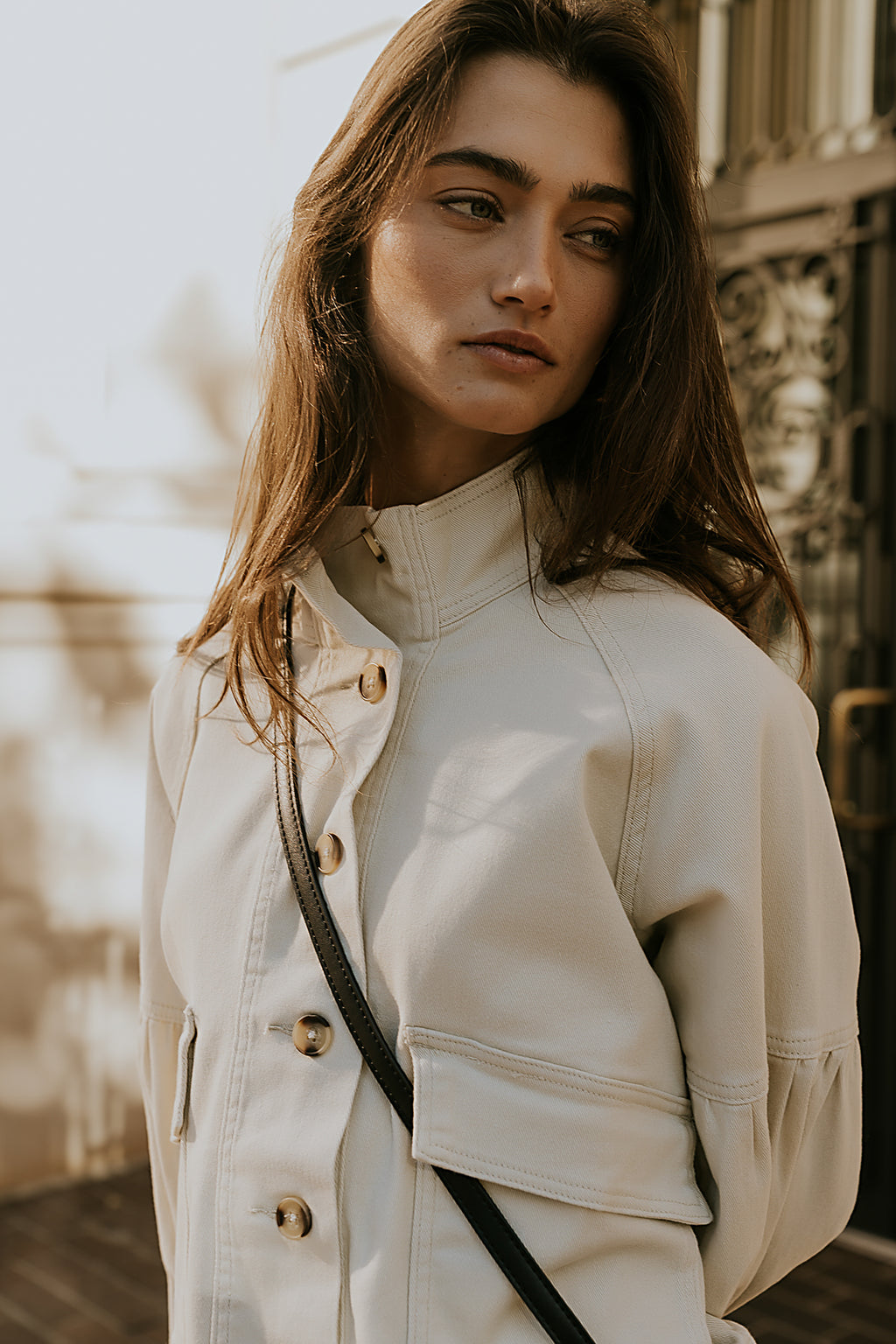 Sasha Denim Jacket in Cream