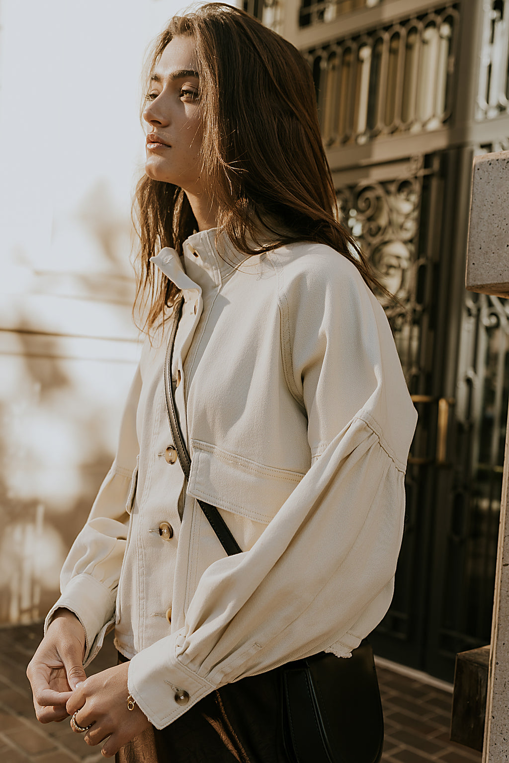 Sasha Denim Jacket in Cream