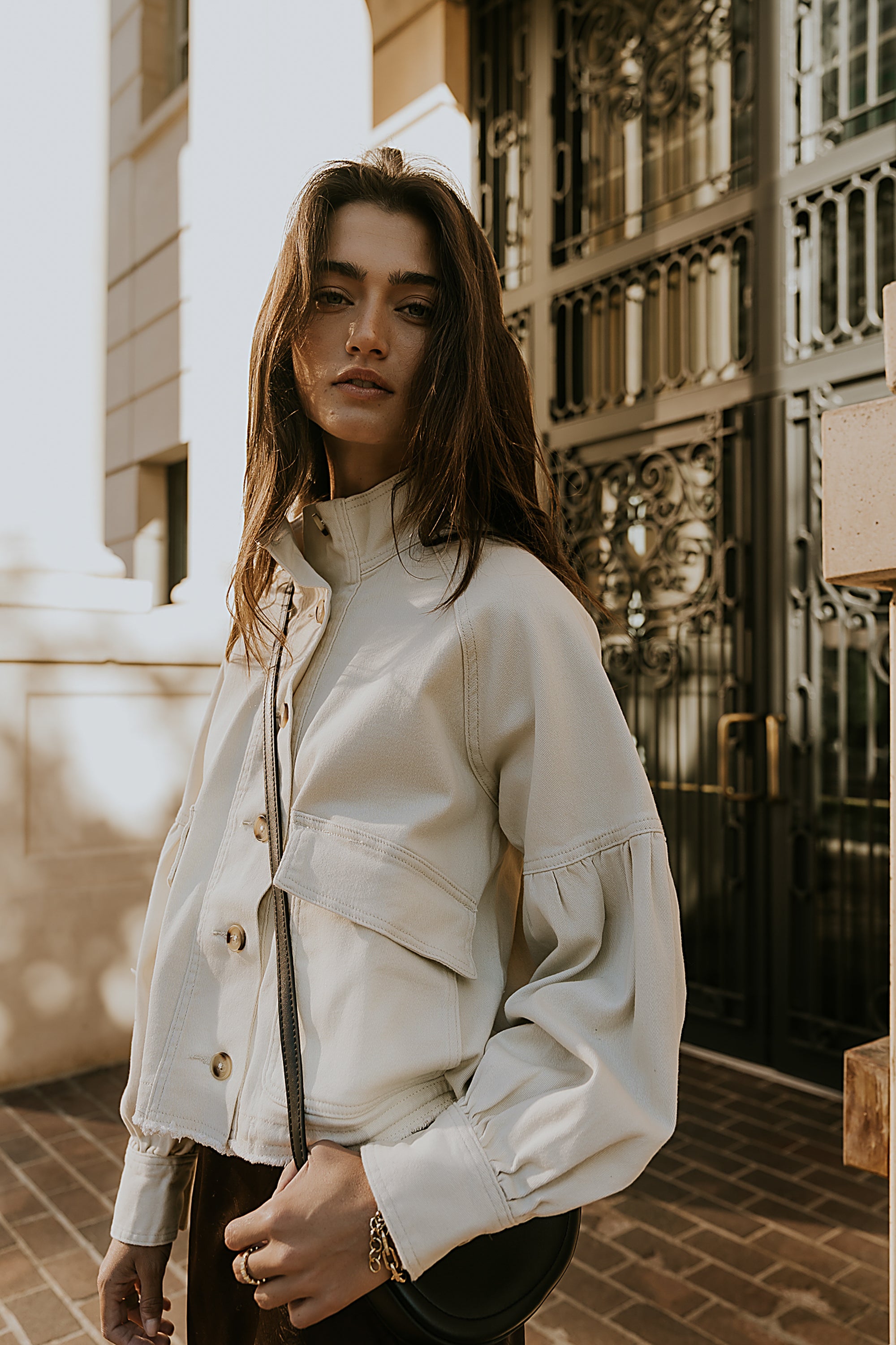 トップス BIBIY. CREAM DENIM JACKET Sasha Denim Jacket in Cream - FINAL SALE