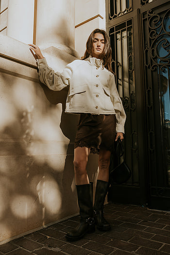 Sasha Denim Jacket in Cream