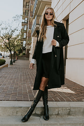 Rachel Trench Coat in Black - FINAL SALE